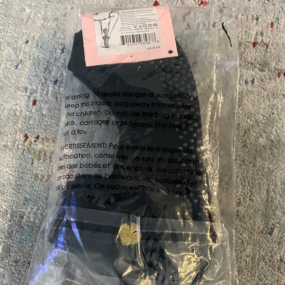 Kate Spade Black Socks with Gold Apple - Picture 3 of 5